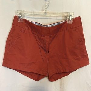 J. Crew Chino Broken-In shorts. Tags on, rust/coral color size 4.